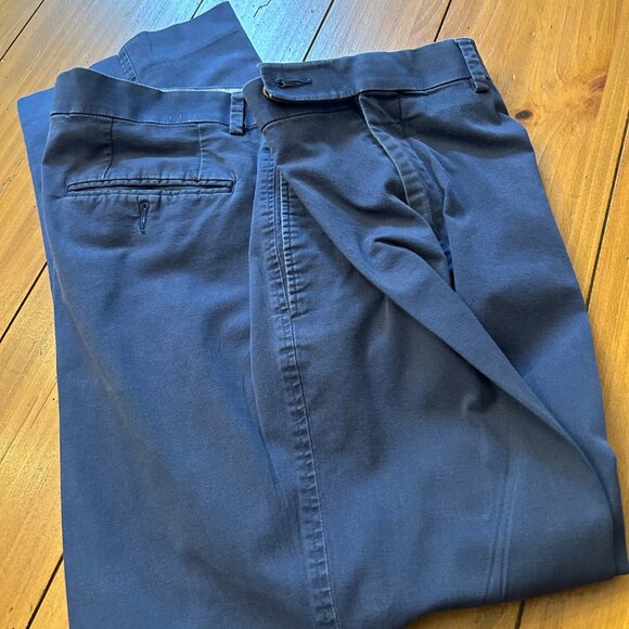 Lauren by Ralph Lauren Men's flat front navy blue chino pants - Picture 1 of 6